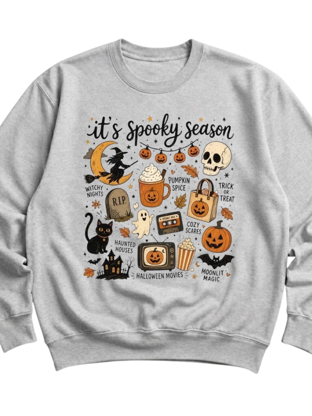 AshGrey "It's Spooky Season" Graphic Crewneck Sweatshirt